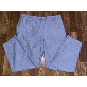 Talbots Perfect Prop Blue‎ Chambray Button Detail Wide Leg Casual Pants
